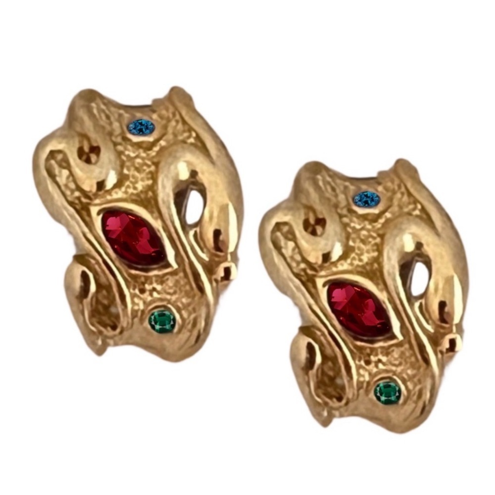 VINTAGE • Malabar Kada Antique Clip-On Earrings